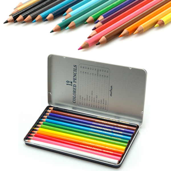 문화 12색 틴 목색연필 색연필