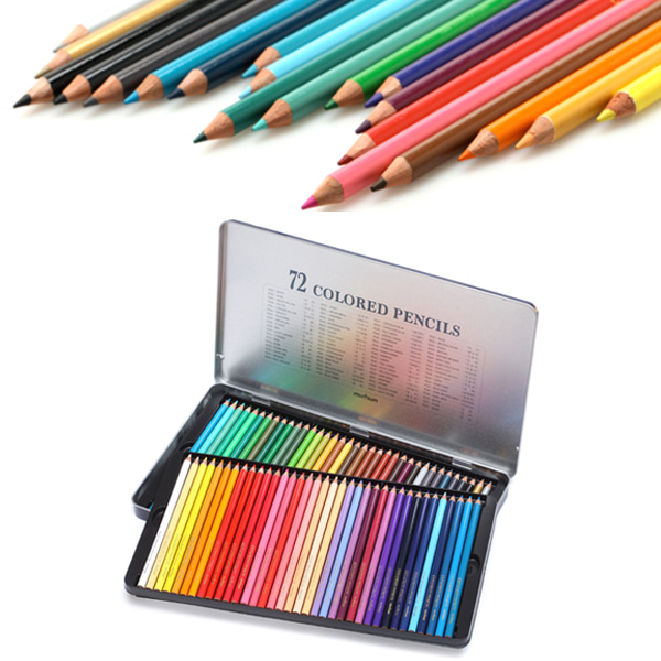 문화 72색 틴 목색연필 색연필