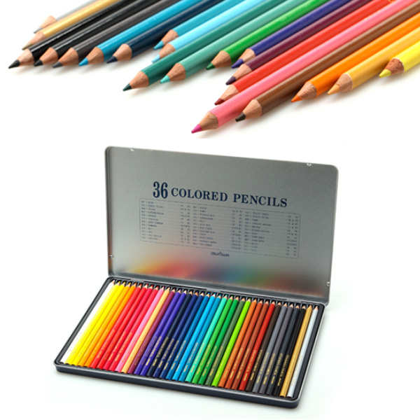 문화 36색 틴 목색연필 색연필