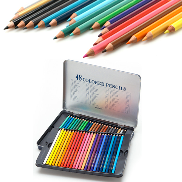 문화 48색 틴 목색연필 색연필