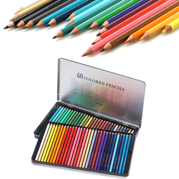 문화 60색 틴 목색연필 색연필